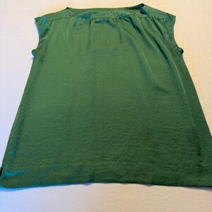 Talbots Classic Sleeveless Shell | Emerald Green Draped Blouse | Size 10